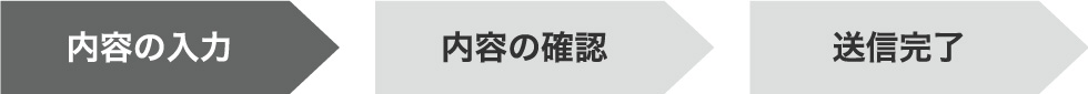 内容の入力　内容の確認　送信完了